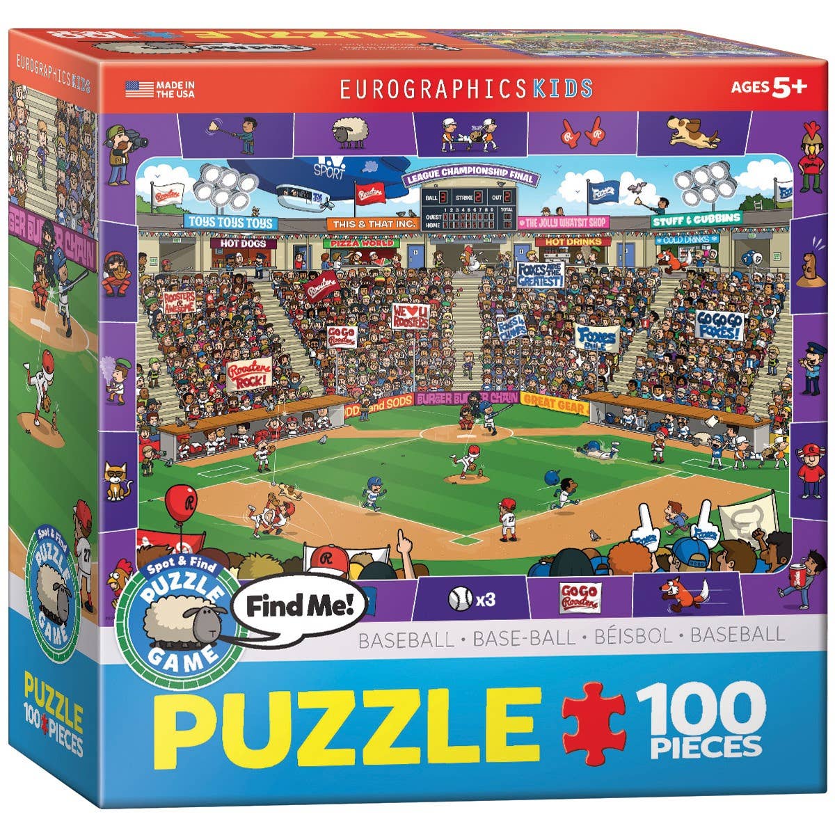Eurographics Baseball Spot & Find 100-Piece Puzzle - Ages 5+