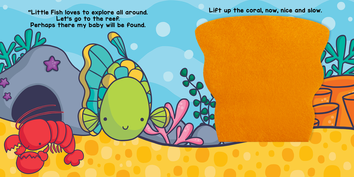 Little Hippo Books - Peek and Seek - In the Ocean - With Lift-the-Flap Felt Pieces - Ages 0–6