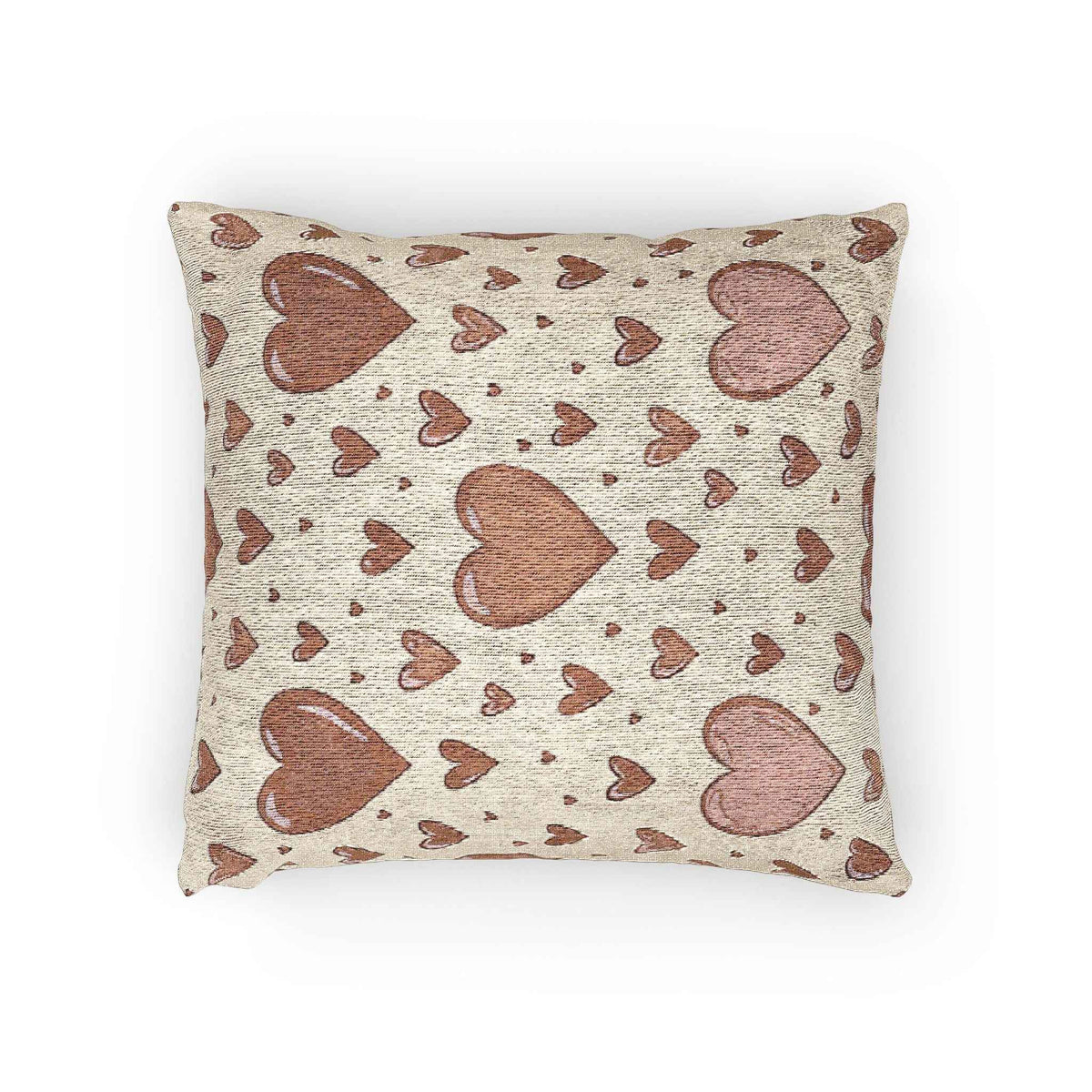 Pink Heart Pattern Woven Pillow | Boho Valentine Home Decor