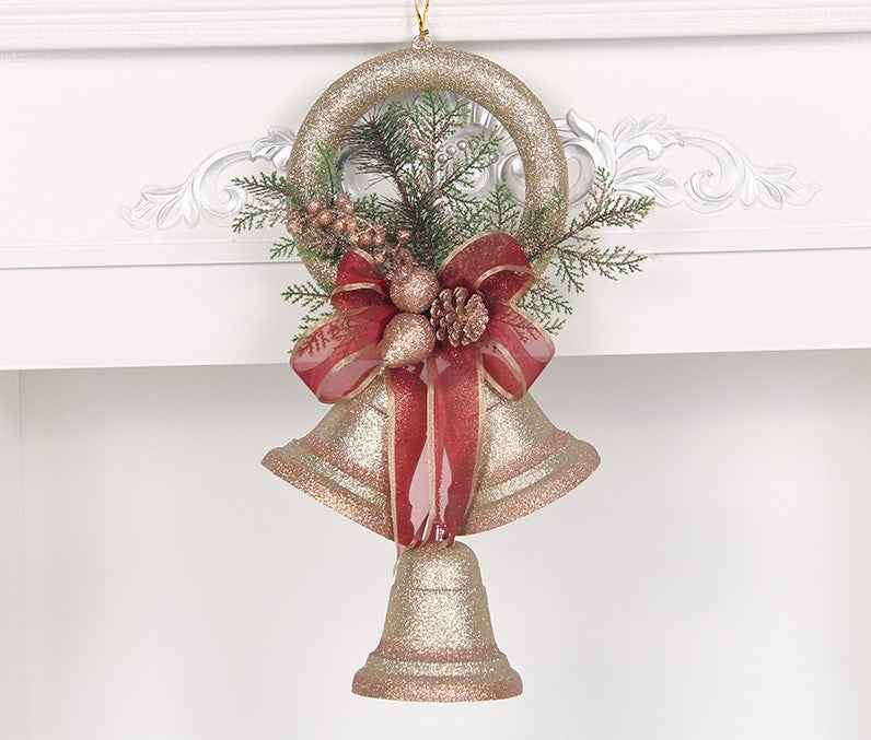 Christmas Bell Ornaments, Pearlescent Paper Tree Decorations