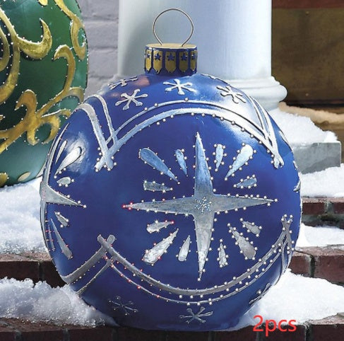 Giant Inflatable 60cm Christmas Ball Ornaments, Outdoor Waterproof PVC Ornament Ball, Holiday Decor, Pack Options