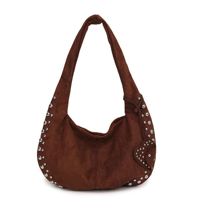 Soft Plush Underarm Tote Bag for Women, Casual Everyday Shoulder Handbag