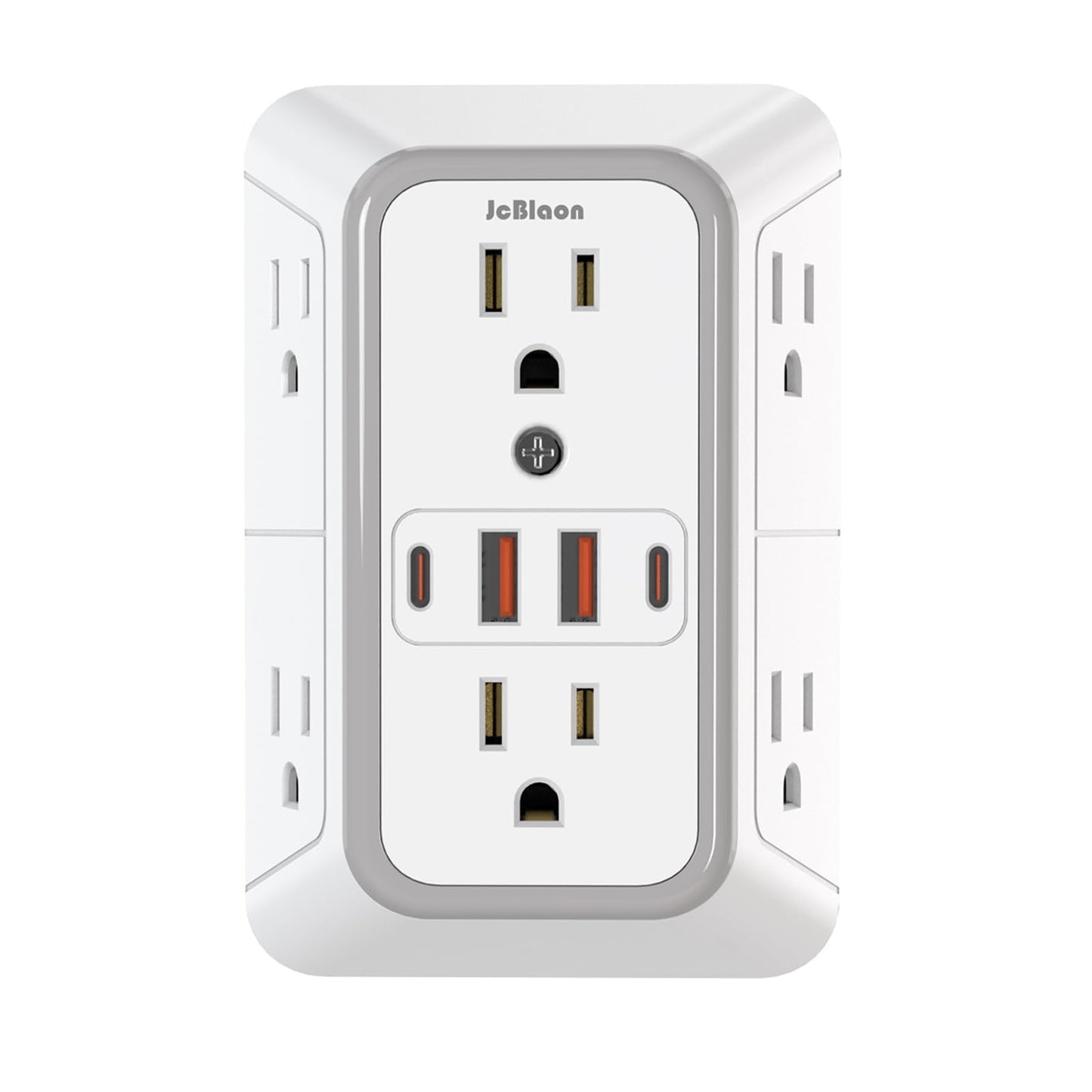 JcBlaon Outlet Extender Surge Protector - 6 Outlet Splitter with 4 USB Ports (2 USB C), Multiple Plug Expander Wall Charger, 3 Sided Multi Plug Wall Adapter Power Strip for Home Office Kitchen Travel 🍁 All In One Marketplace Canada