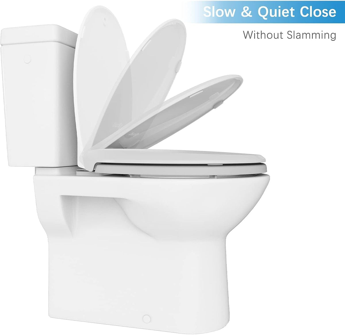 Soft Close Commercial Toilet Seat – 17 Round, Thickened White PP, Quiet Lid, Easy Install & Clean, Never Loosen, Restroom Grade, Fits Most Standard Toilets – Size: 17/19" 🍁 All In One Marketplace Canada