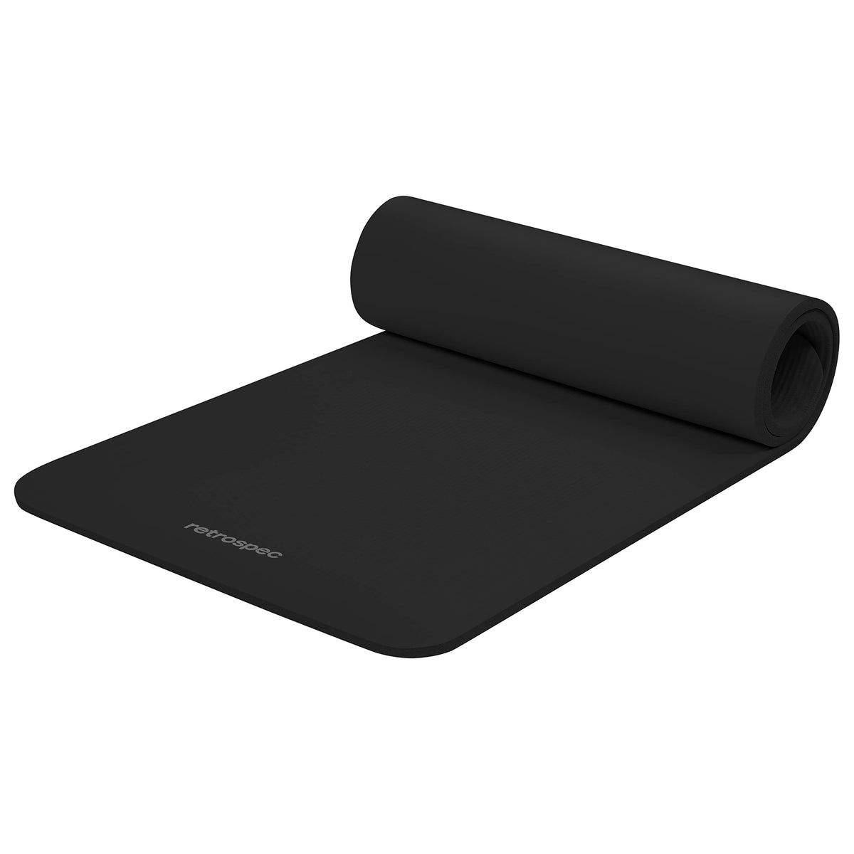 Retrospec Solana Yoga Mat 1" And 1/2" Thick With Nylon Strap for Men And Women - Non Slip Exercise Mat For Home Yoga, Pilates, Stretching, Floor And Fitness Workouts , Black 🍁 All In One Marketplace Canada