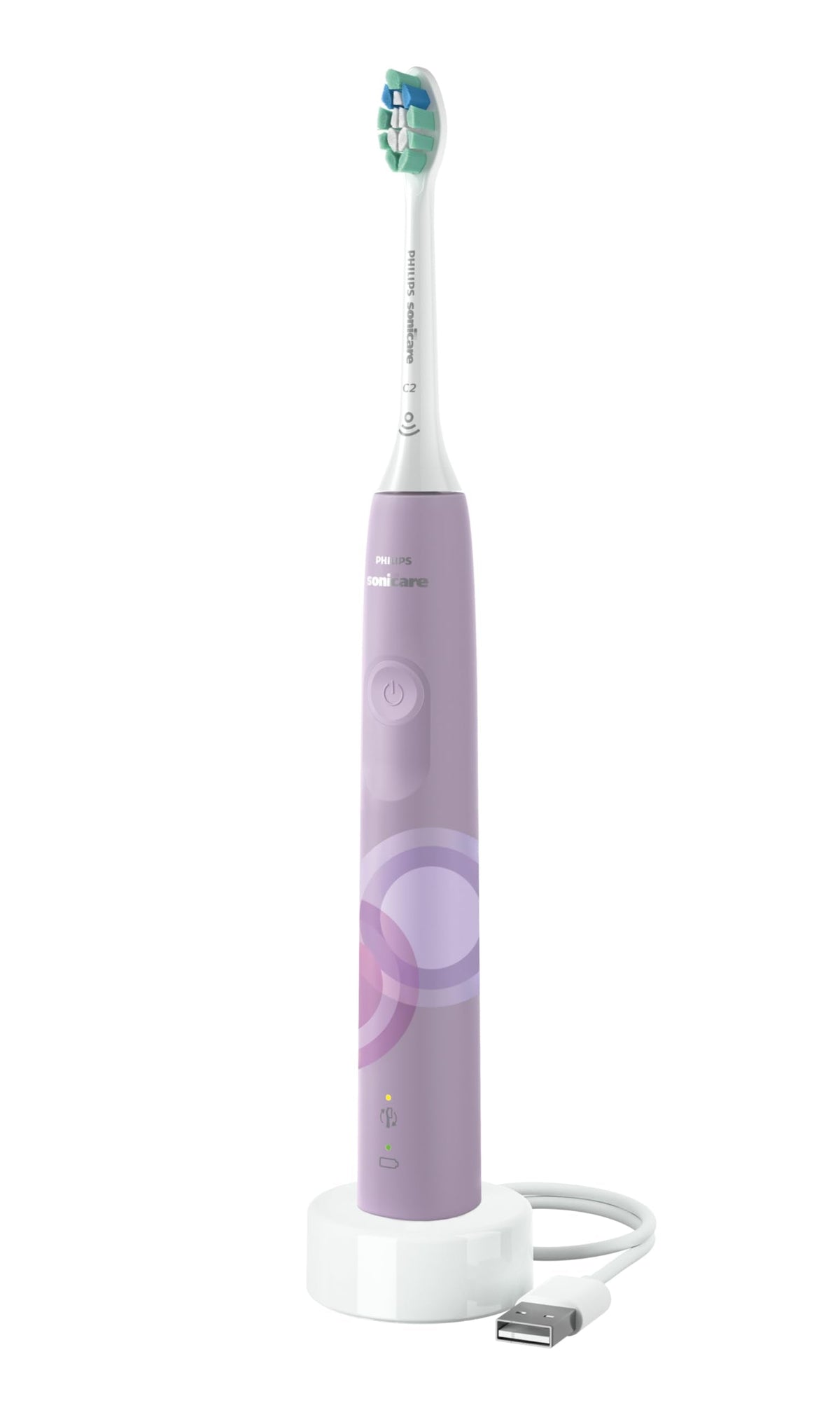 Philips Sonicare 4100 Electric Toothbrush, Sonic Toothbrush with Two Intensity Levels, Pressure Sensor and Timer, Lush Lilac Prismatic, Model HX3689/24 🍁 All In One Marketplace Canada