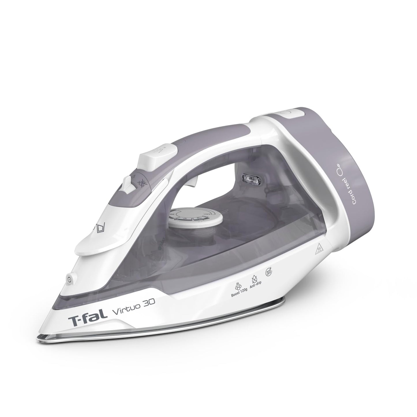 T-Fal Virtuo Steam Iron for Clothes with Retractable Cord, Portable Iron and Steamer for Clothes, Ceramic Nonstick Soleplate, 1500 Watts, Anti-Drip, Auto-Off, Scratch Resistant, Grey 🍁 All In One Marketplace Canada