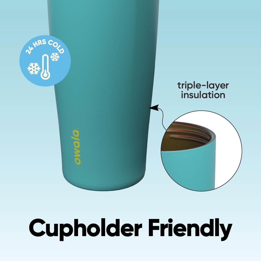 Owala FreeSip Sway Insulated Stainless Steel Water Bottle with Two-Way Spout, Built-In Straw and Bucket Handle, Made for Travel, School, and Sports, 30oz, BPA Free, Leak Proof, Summer Sweetness 🍁 All In One Marketplace Canada