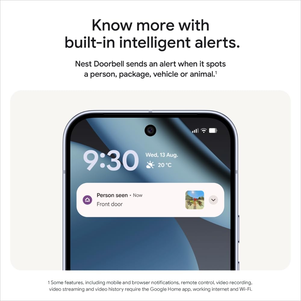 Google Nest Doorbell (Wired, 3rd gen) - 2K Video and Gemini - Hazel 🍁 All In One Marketplace Canada