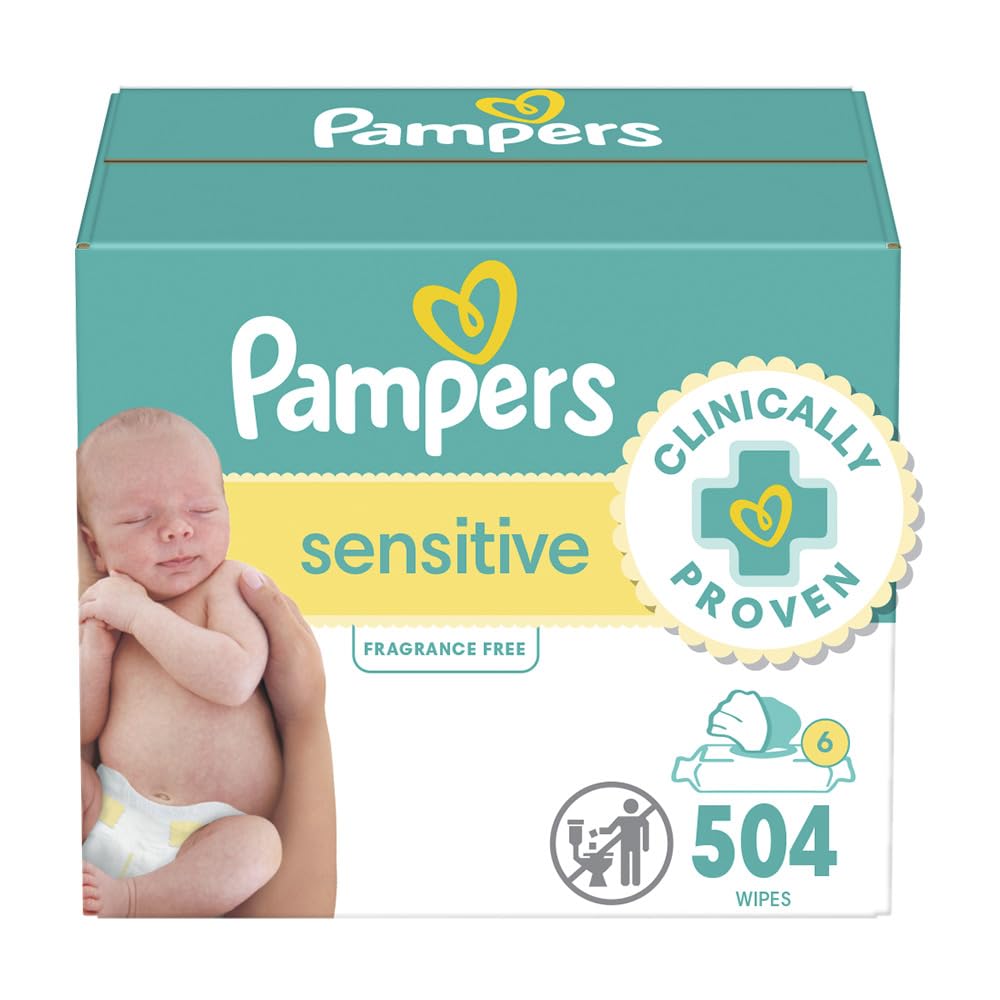 Pampers Sensitive Baby Wipes, Clinically Proven, Water Based, Hypoallergenic and Unscented Baby Wipes, 504 Baby Wipes Total (6X Flip-Top Packs) 🍁 All In One Marketplace Canada