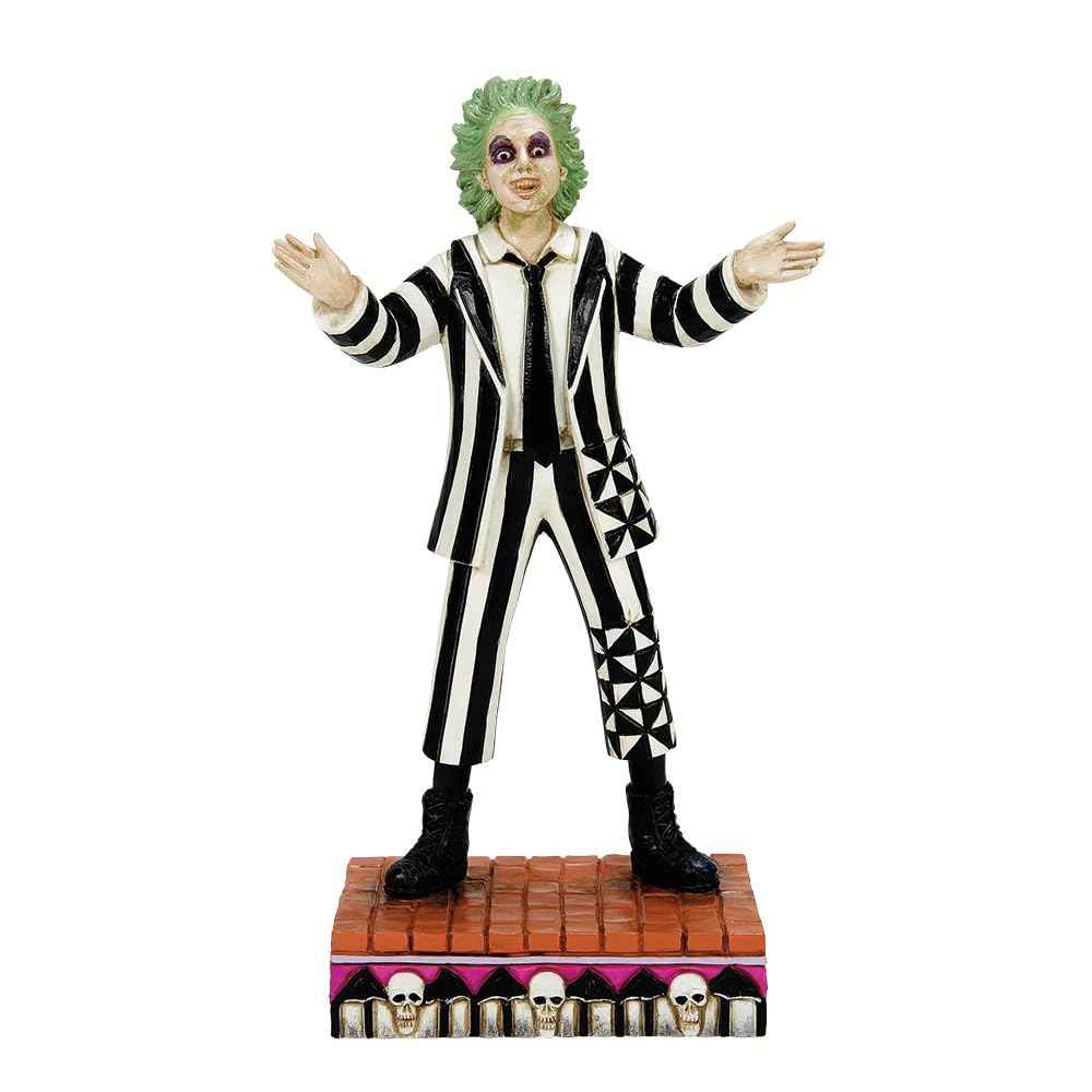 Enesco Beetlejuice by Jim Shore Classic Standing Pose Beetlejuice Figurine- Resin Hand Painted Crafted Collectible Figurines Halloween Home Decor Statue, 7.01 Inch
