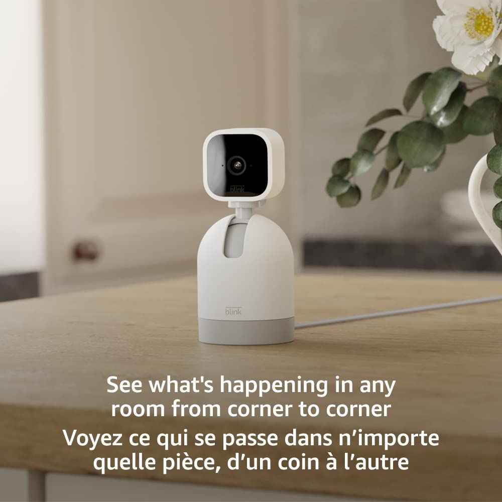 Blink Mini Pan-Tilt Camera (newest model), Rotating indoor plug-in smart security camera, two-way audio, HD video, motion detection, Works with Alexa (White) 🍁 All In One Marketplace Canada