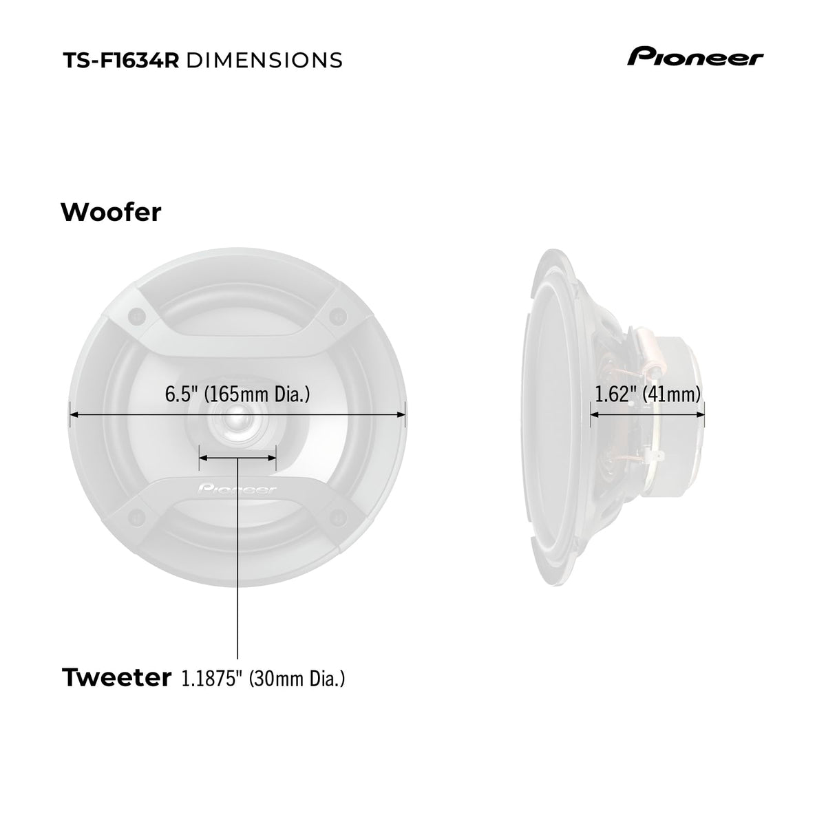 Pioneer TS-F1634R 6.5" 200W 2-Way Speakers 🍁 All In One Marketplace Canada