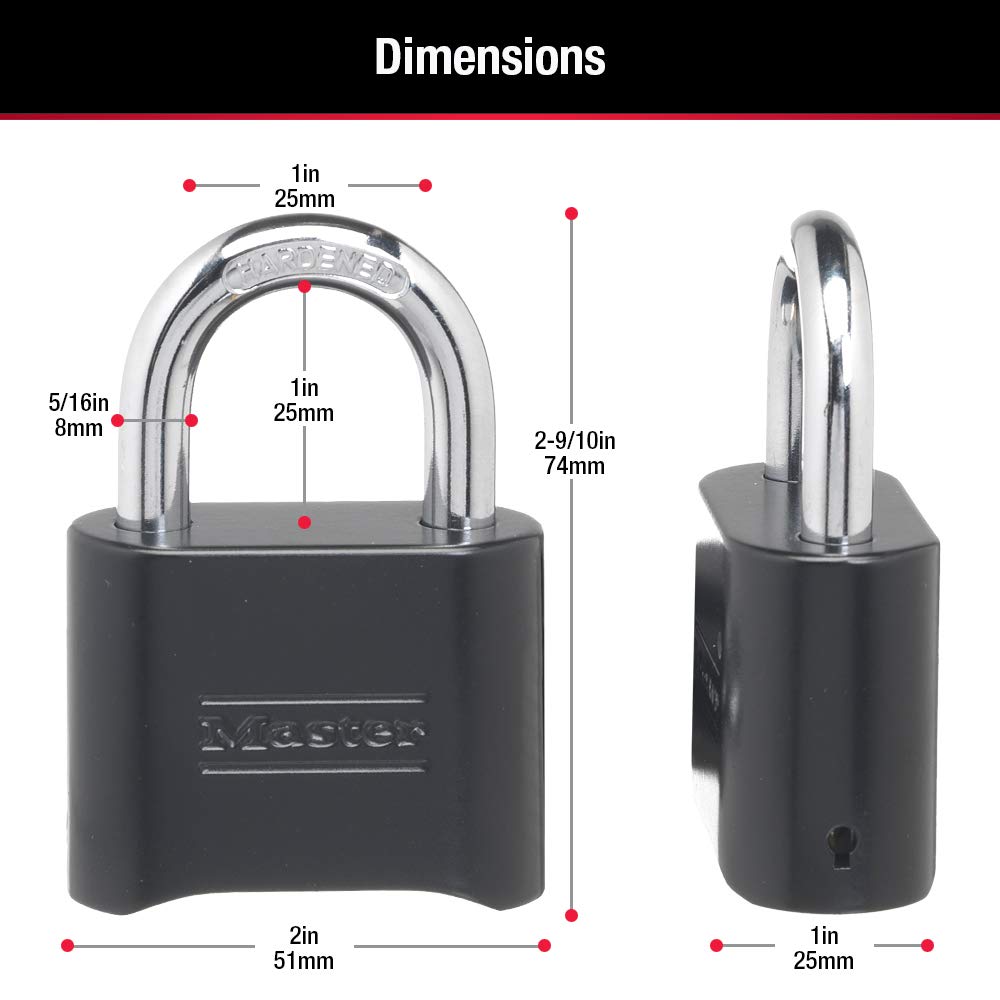Master Lock Black Combination Padlock, Set Your Own Combo Lock, Weather Resistant Indoor and Outdoor Padlocks with Code for Gym Locker, Gate, Shed, 2 Pack, 178EC2 🍁 All In One Marketplace Canada