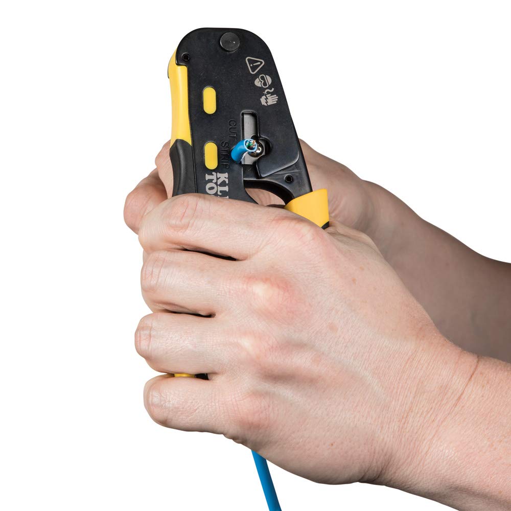 Klein Tools VDV226-110 Ratcheting Modular Data Cable Crimper/Wire Stripper/Wire Cutter for RJ11/RJ12 Standard, RJ45 Pass-Thru Connectors 🍁 All In One Marketplace Canada