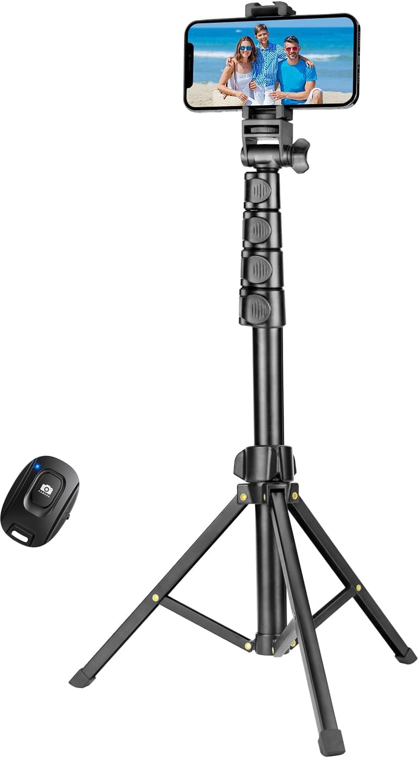 YOTOCversion 1.7 Meter/67 inch Phone Tripod Stand & Bluetooth Selfie Stick Tripod, Cellphone Tripod with Bluetooth Remote, Compatible with iPhone 16/15/14/13/12/12 pro/11/11pro/8 🍁 All In One Marketplace Canada