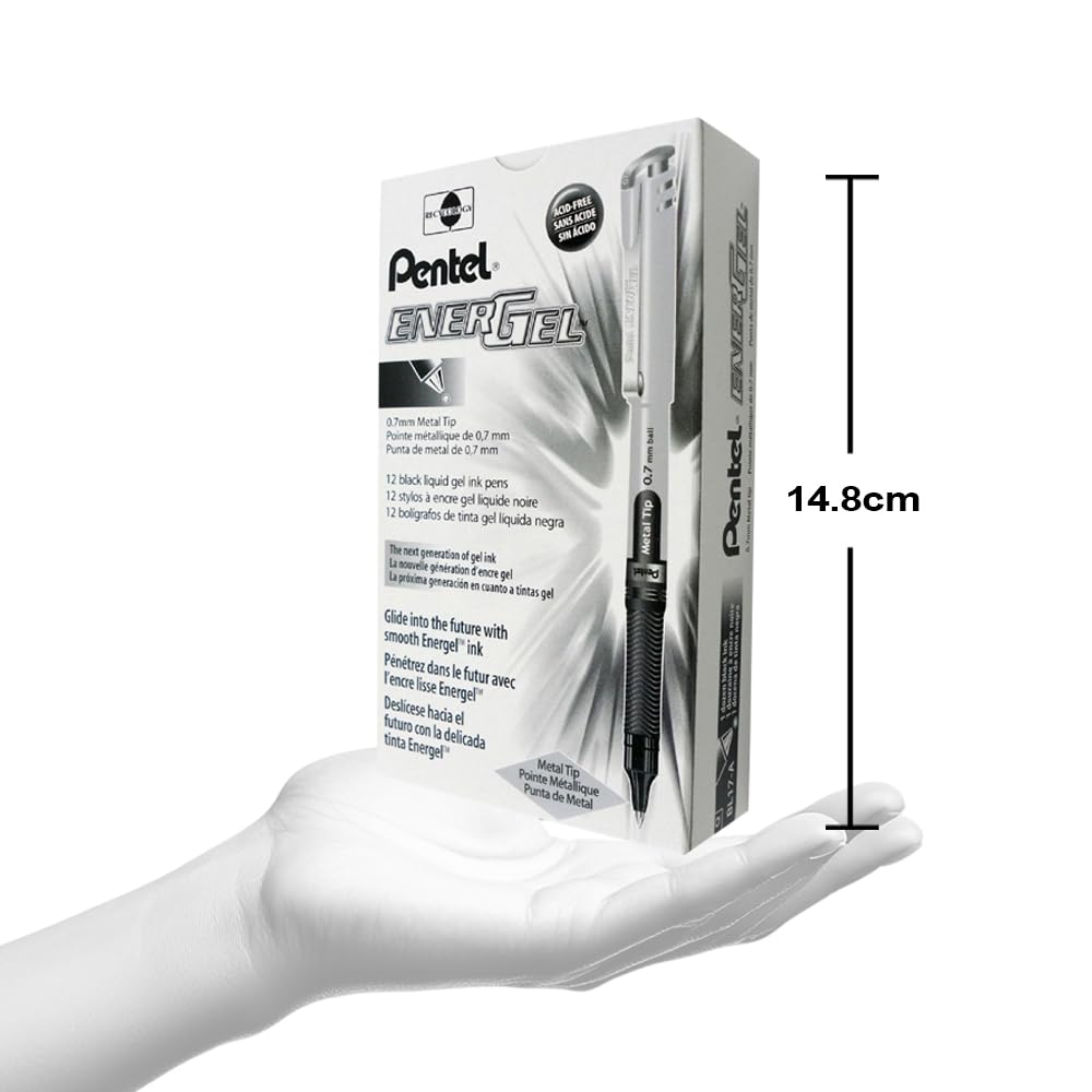 Pentel EnerGel Gel Pen with Cap 0.7mm, Black Ink, 12PK 🍁 All In One Marketplace Canada