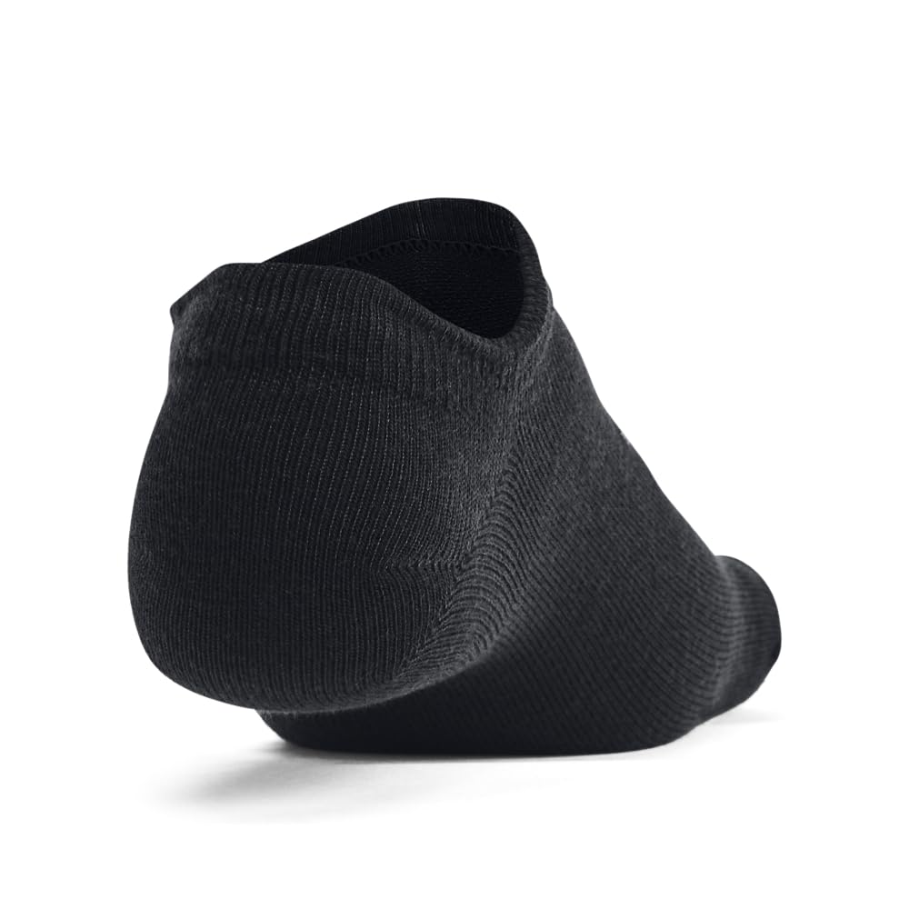 Under Armour Unisex-Adult Essential No Show Socks 6 Pack , (001) Black / Black / Castlerock , Large 🍁 All In One Marketplace Canada