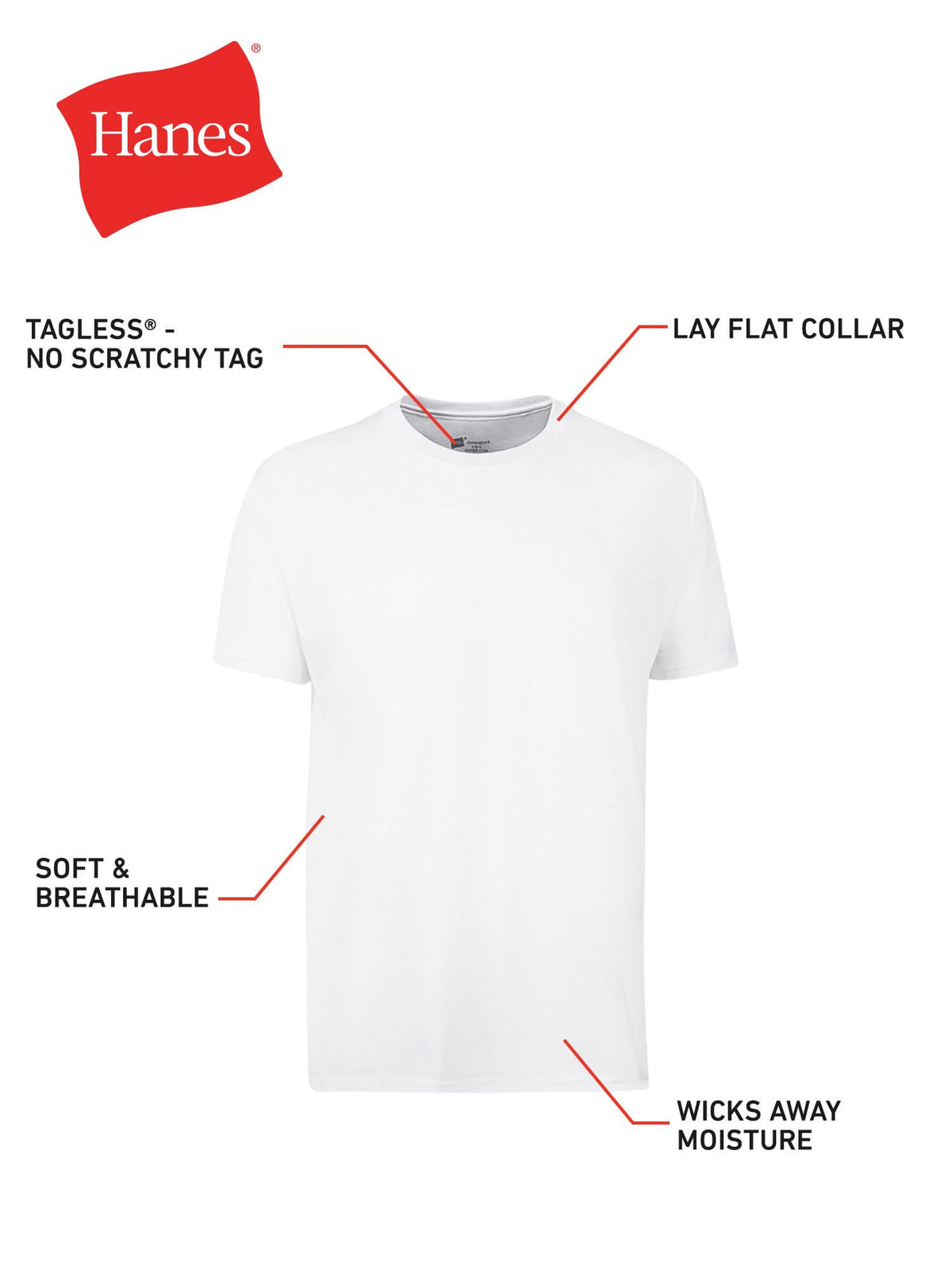 Hanes Mens ComfortSoft 4 Pack Cotton Crewneck T-Shirt. Undershirts, White, XX-Large US 🍁 All In One Marketplace Canada