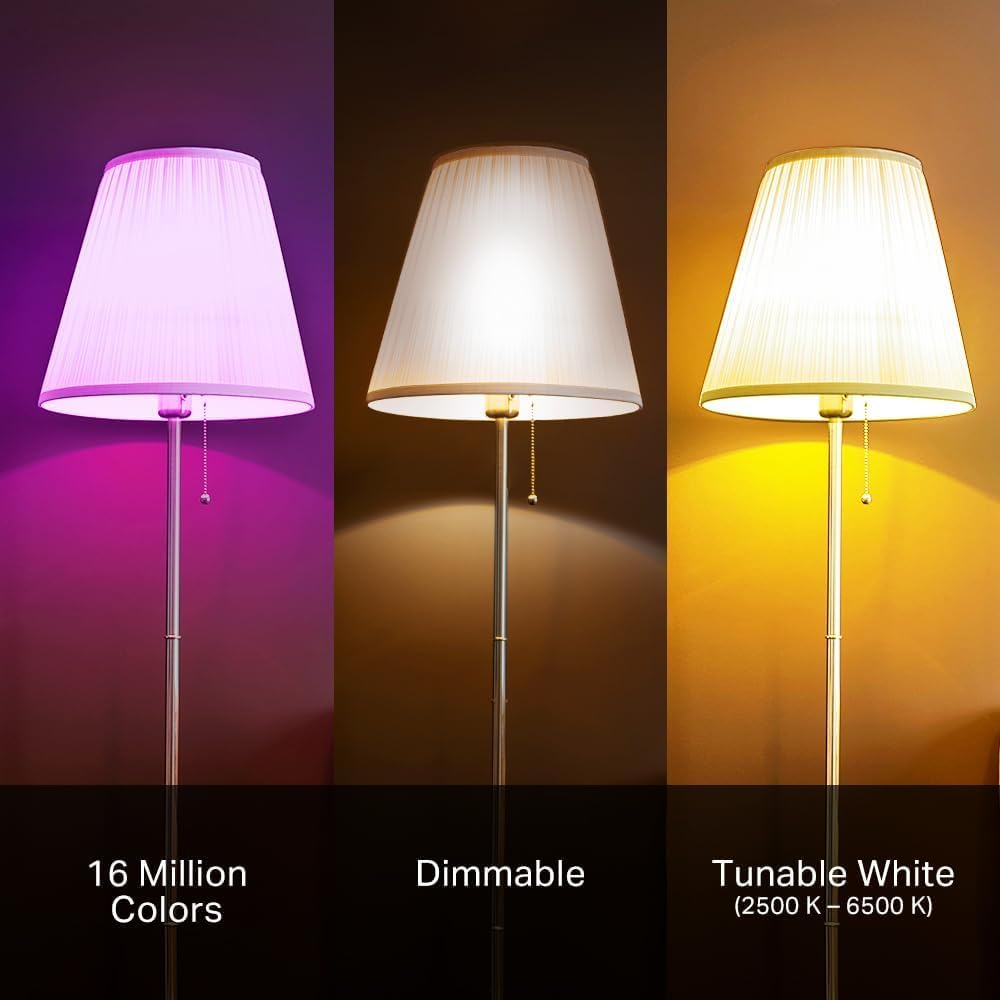 Kasa Smart Light Bulbs, Full Colour Changing Dimmable Smart WiFi Bulbs Compatible with Alexa and Google Home, A19, 9W 800 Lumens,2.4Ghz only, No Hub Required, 4-Pack (KL125P4), Multicolour 🍁 All In One Marketplace Canada