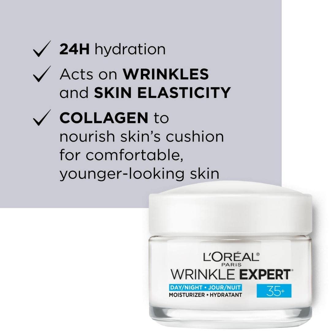 L’Oréal Paris Wrinkle Expert 35+ Anti Aging Day Face Moisturizer & Night Face Cream, Collagen Cream for Face to Reduce the Look of Wrinkles, Provides 24HR Hydration, 50mL 🍁 All In One Marketplace Canada