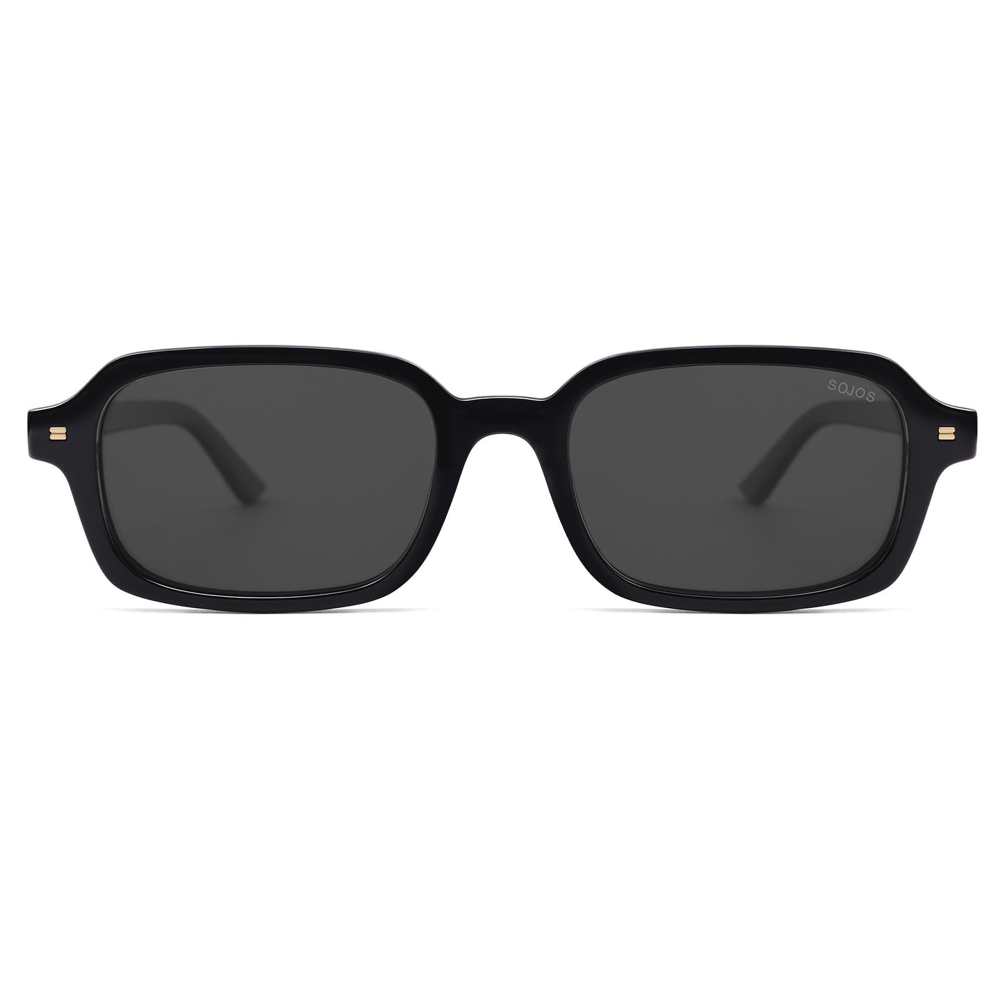 SOJOS Trendy Rectangle Polarized Sunglasses Womens Mens, Small Retro Fashion Thin Slim Square Sunnies SJ2610, Black/Grey 🍁 All In One Marketplace Canada