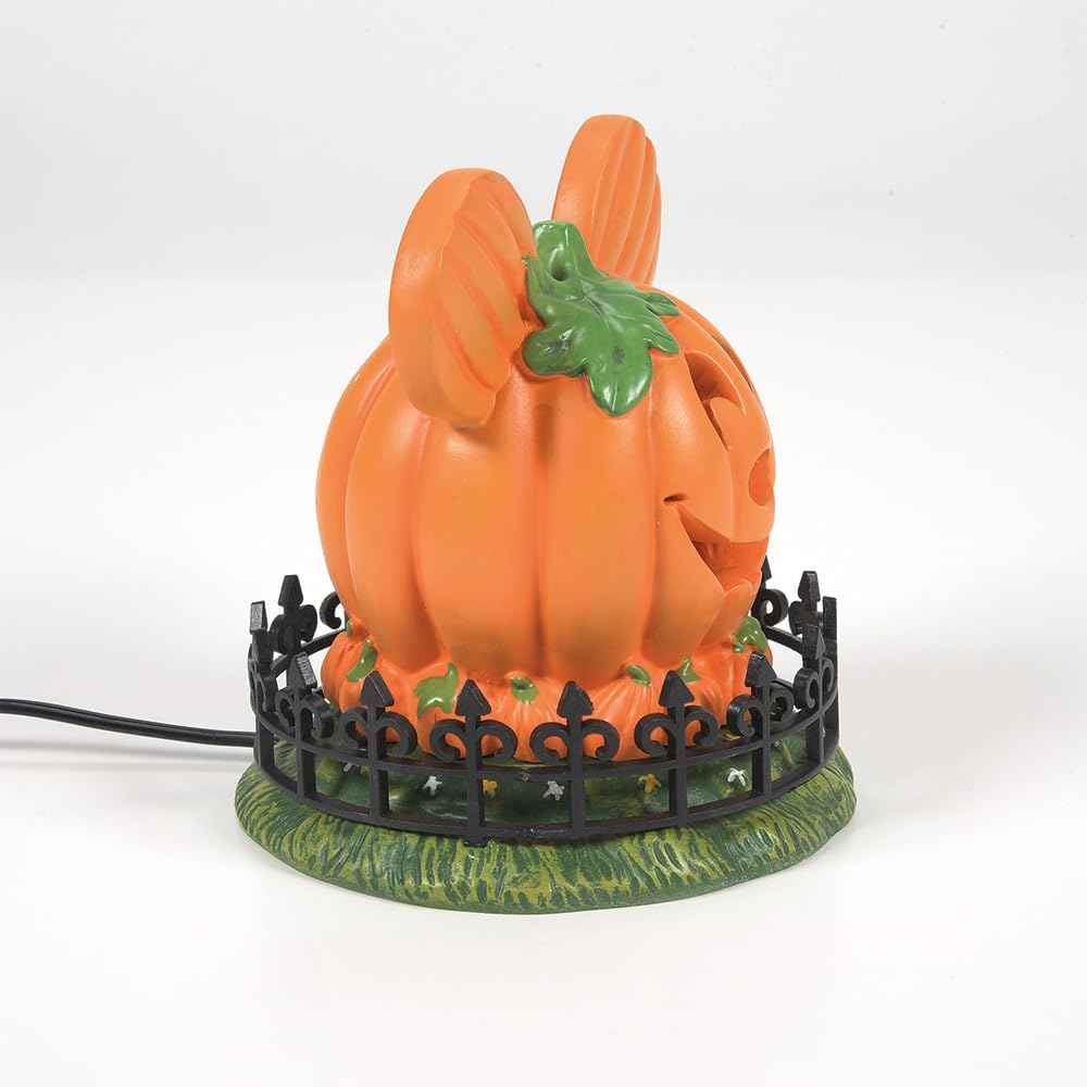 Department 56 Disney Village Halloween Accessories Pumpkintown Mickey Mouse Town Center Lit Figurine, 4 Inch, Multicolor