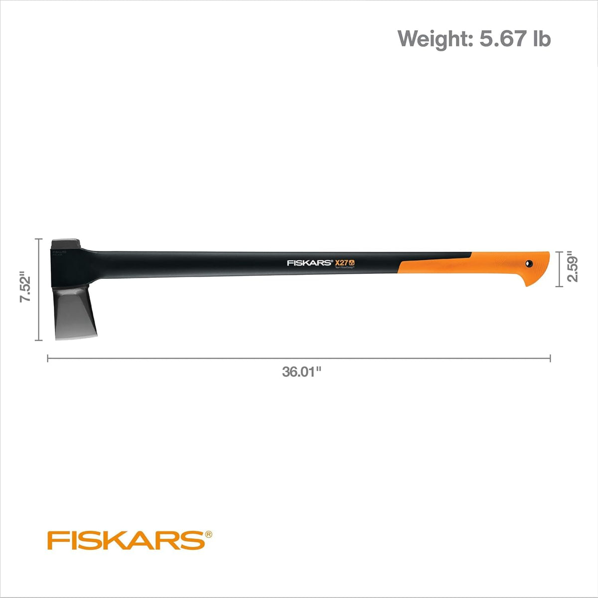 Fiskars X27 Super Splitting Axe, 36" Wood Splitting Axe for Medium to Large Size Logs with Shock-Absorbing Handle, Split Firewood, Forged Steel Blade, Bushcraft Gear and Camping Hatchet 🍁 All In One Marketplace Canada