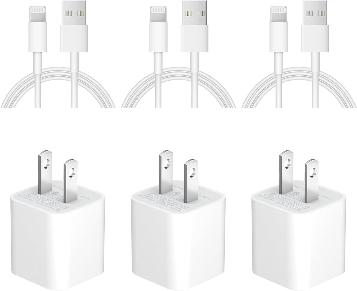 iPhone Charger Fast Charging [Apple MFi Certified] 3 Pack USB A Charger Block with 6ft USB A to Lightning Cable Compatible with iPhone 14 13/12/11/XS/XR/X 8 7/iPad 🍁 All In One Marketplace Canada