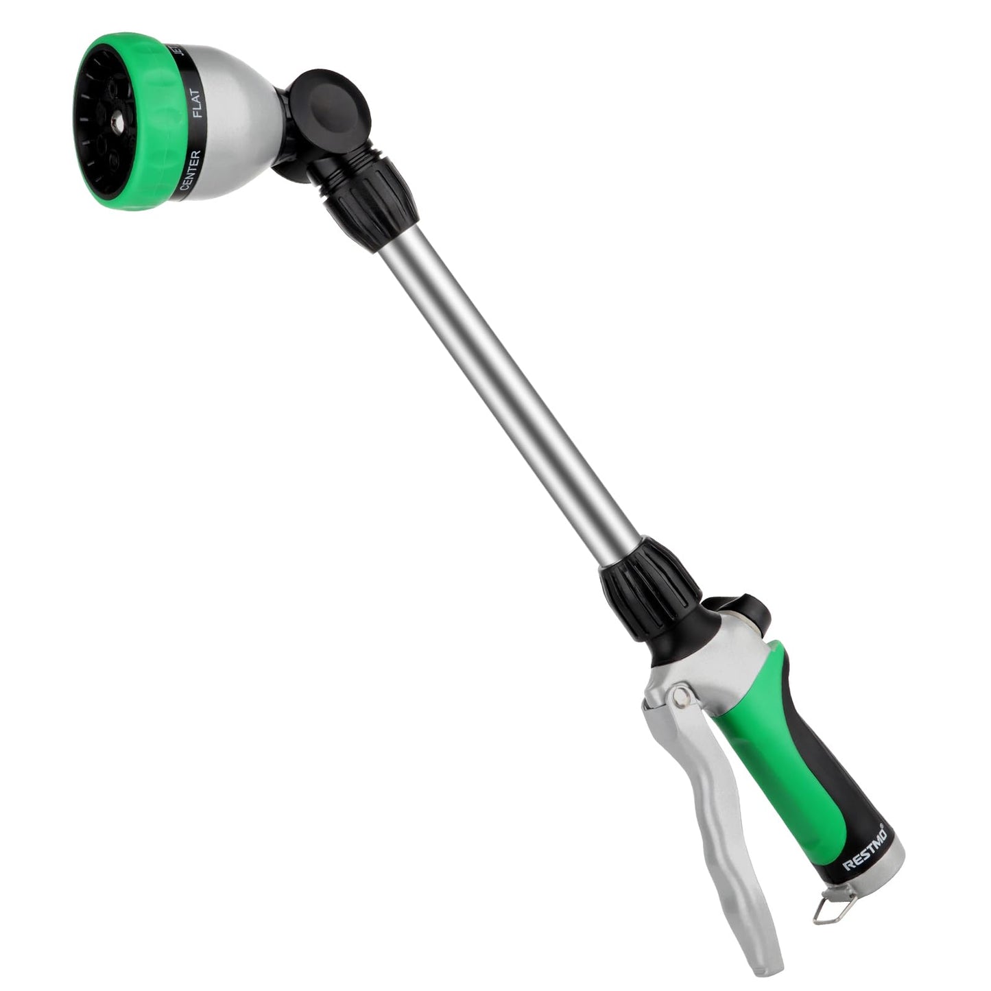 RESTMO Metal Watering Wand, Heavy Duty Garden Hose Wand with 180° Swivel Ratcheting Head, 16-Inch Hose Nozzle Sprayer with 7 Spray Patterns and Flow Control, Ideal to Water Hanging Baskets and Shrubs 🍁 All In One Marketplace Canada