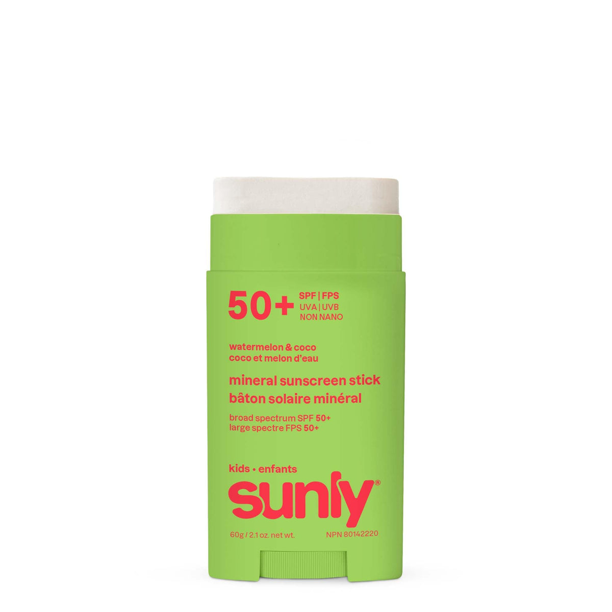 ATTITUDE Kids Mineral Sunscreen Stick SPF 50, Broad Spectrum Zinc Oxide, EWG Verified, Non-Nano, Mess-Free Stick for Face & Body, Lightweight Non-Greasy, Vegan, Watermelon & Coco Scent, 60 grams 🍁 All In One Marketplace Canada