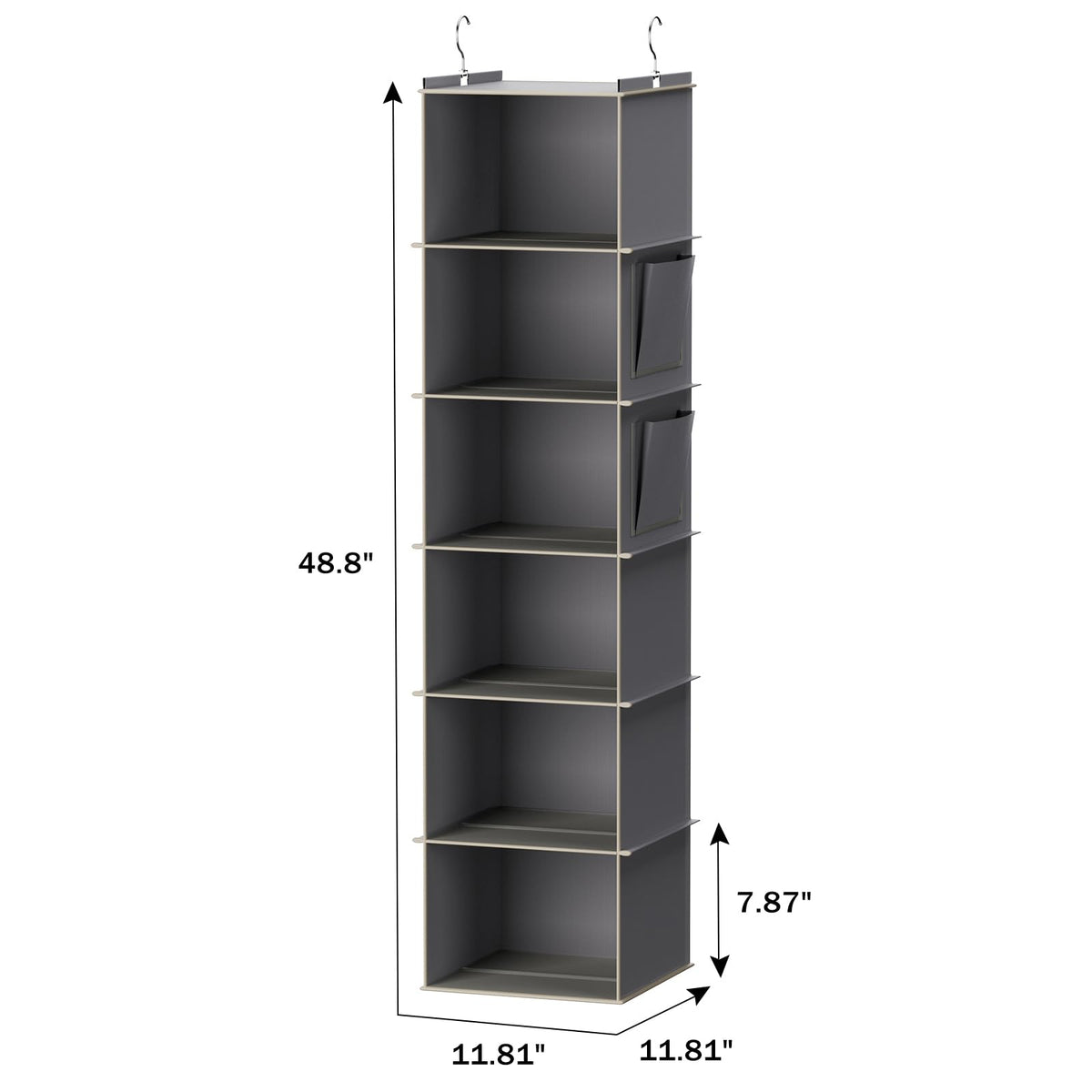 YOUDENOVA Hanging Closet Organizers and Storage, 6-Shelf Closet Hanging Storage Shelves, Grey 🍁 All In One Marketplace Canada