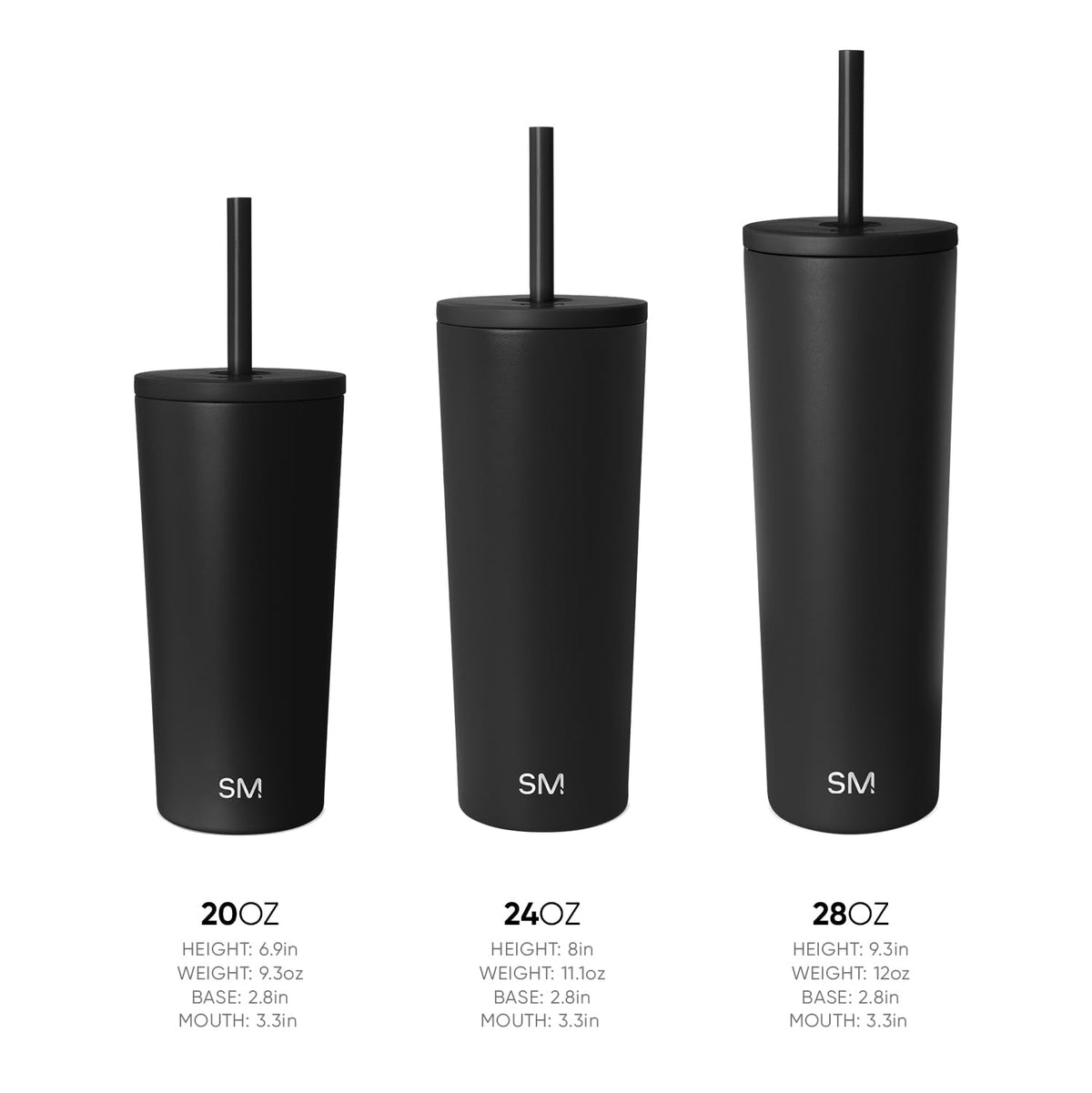 Simple Modern Iced Coffee Tumbler, Insulated | 24oz | Black 🍁 All In One Marketplace Canada