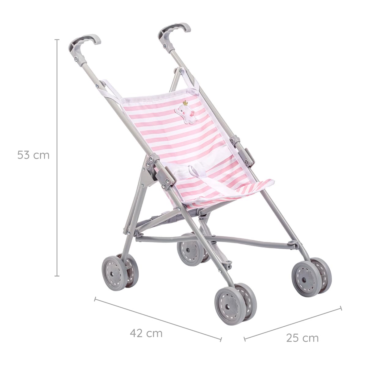 JC Toys | Berenguer Boutique | Single Umbrella Baby Doll Stroller | Elephant Theme | Pink | Ages 2 + 🍁 All In One Marketplace Canada