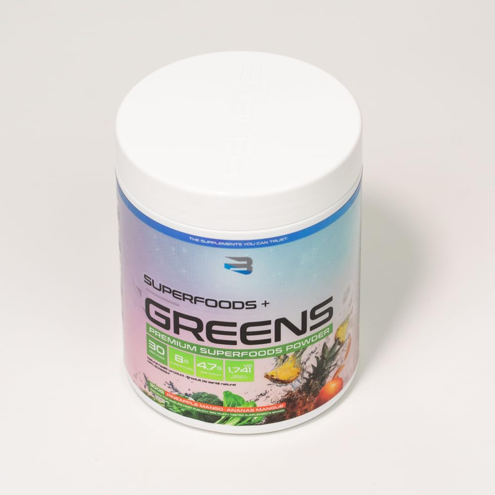 Believe Supplements Superfoods+Greens - Superfood Blend | Boost Energy, Immunity, and Digestion | Rich in Antioxidants & Essential Nutrients! (30 Servings (Pack of 1), Pineapple Mango) 🍁 All In One Marketplace Canada
