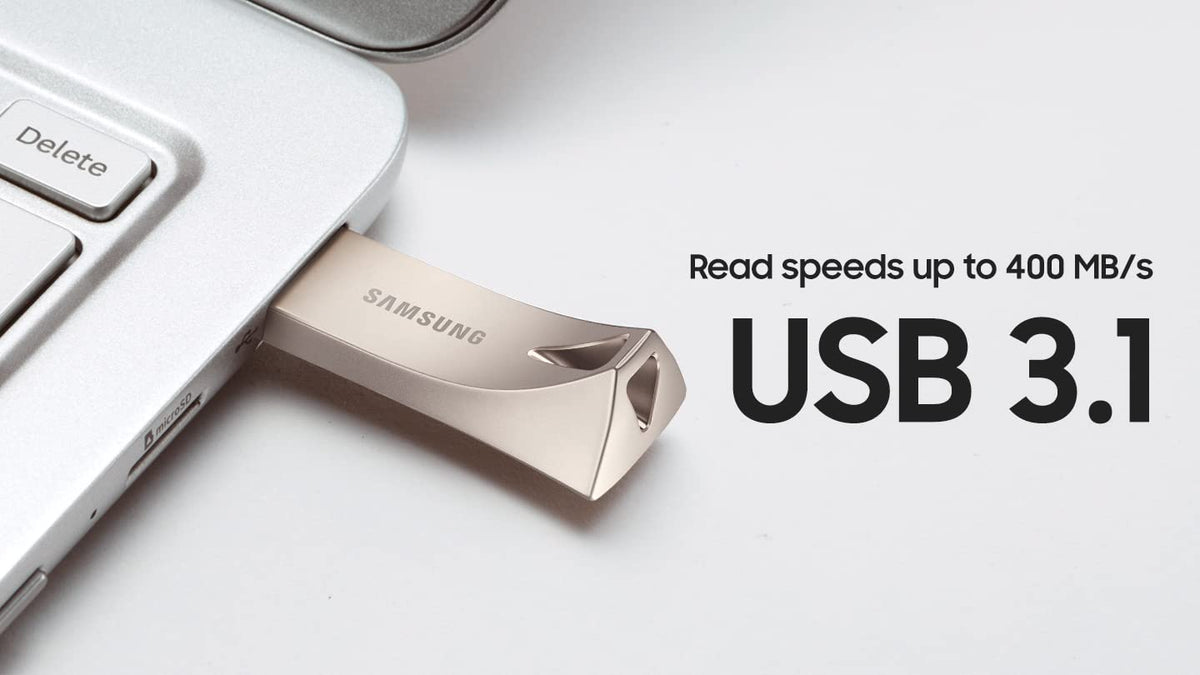 SAMSUNG BAR Plus 128GB - 400MB/s USB 3.1 Flash Drive Silver (MUF-128BE3/AM) [Canada Version] 🍁 All In One Marketplace Canada