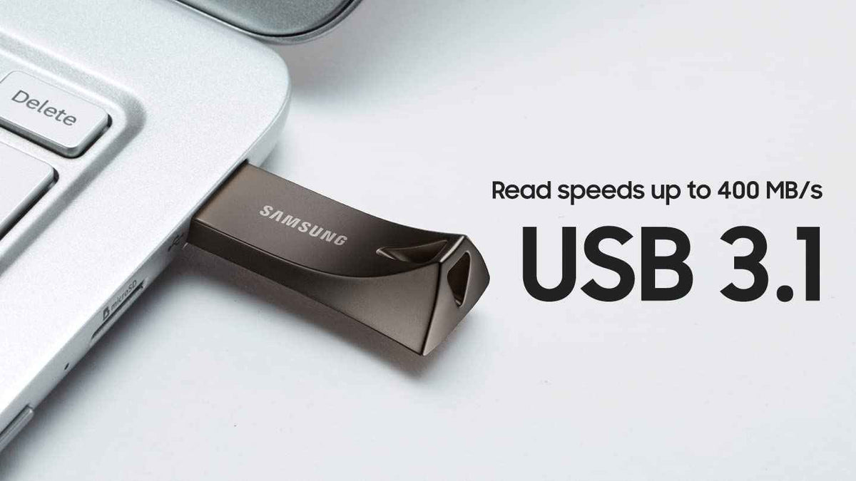 Samsung BAR Plus 128GB - 400MB/s USB 3.1 Flash Drive Titan Gray (MUF-128BE4/AM) [Canada Version]