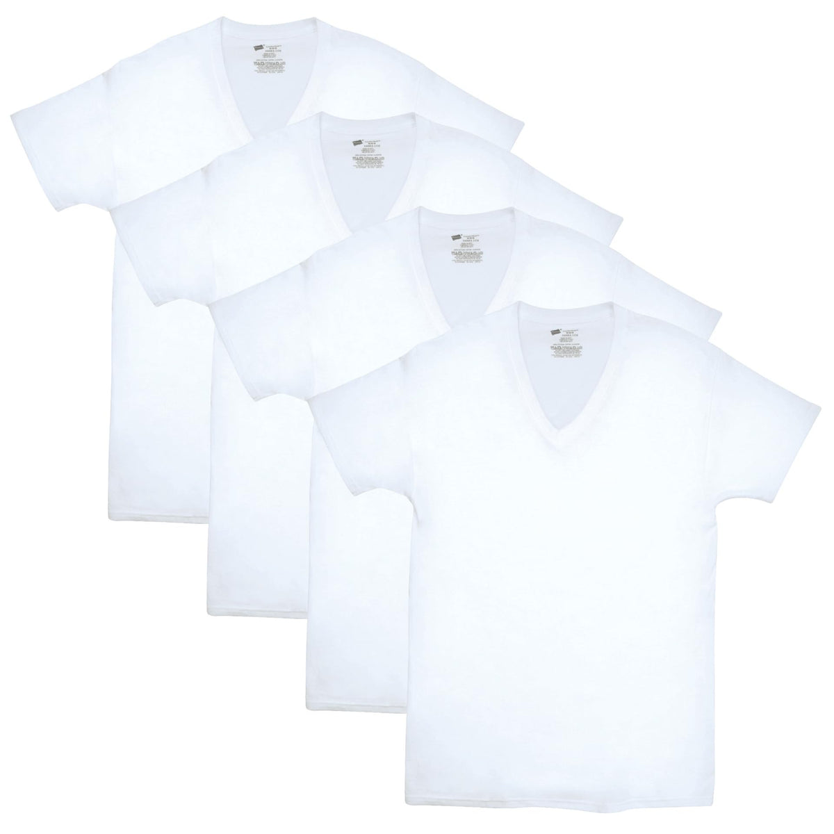 Hanes Men's Comfortsoft 4 Pack FreshIQ Cotton V-Neck T-Shirt, White, 2XL 🍁 All In One Marketplace Canada