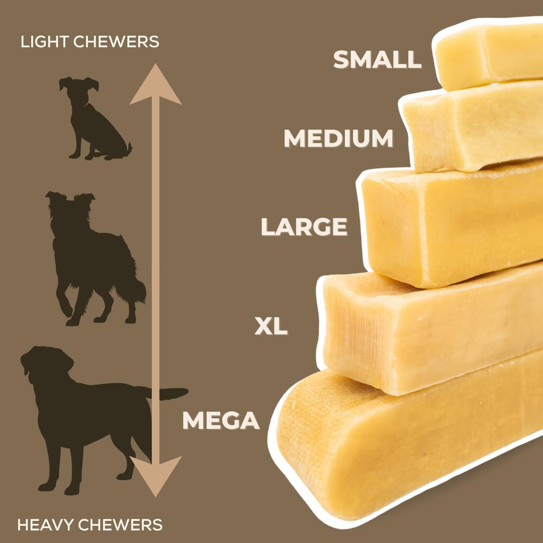 Bully Bunches Large Authentic Yak Cheese Himalayan Chews for Large Dogs & Heavy Chewers - All Natural Dog Treat Dental Chews, Made with Real Yak Milk - Lactose & Rawhide Free (2 Pk) 🍁 All In One Marketplace Canada