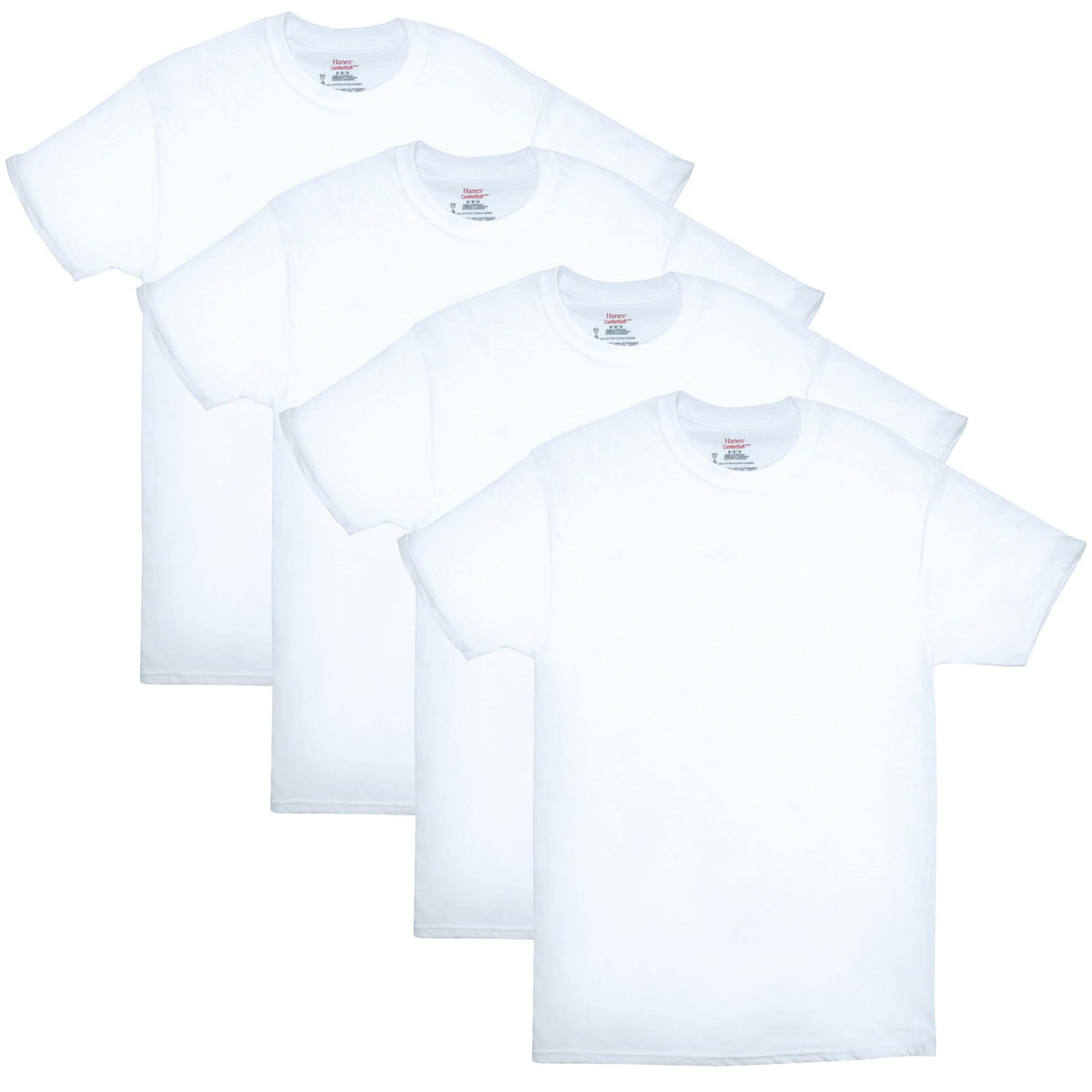 Hanes Mens ComfortSoft 4 Pack Cotton Crewneck T-Shirt. Undershirts, White, Medium US 🍁 All In One Marketplace Canada