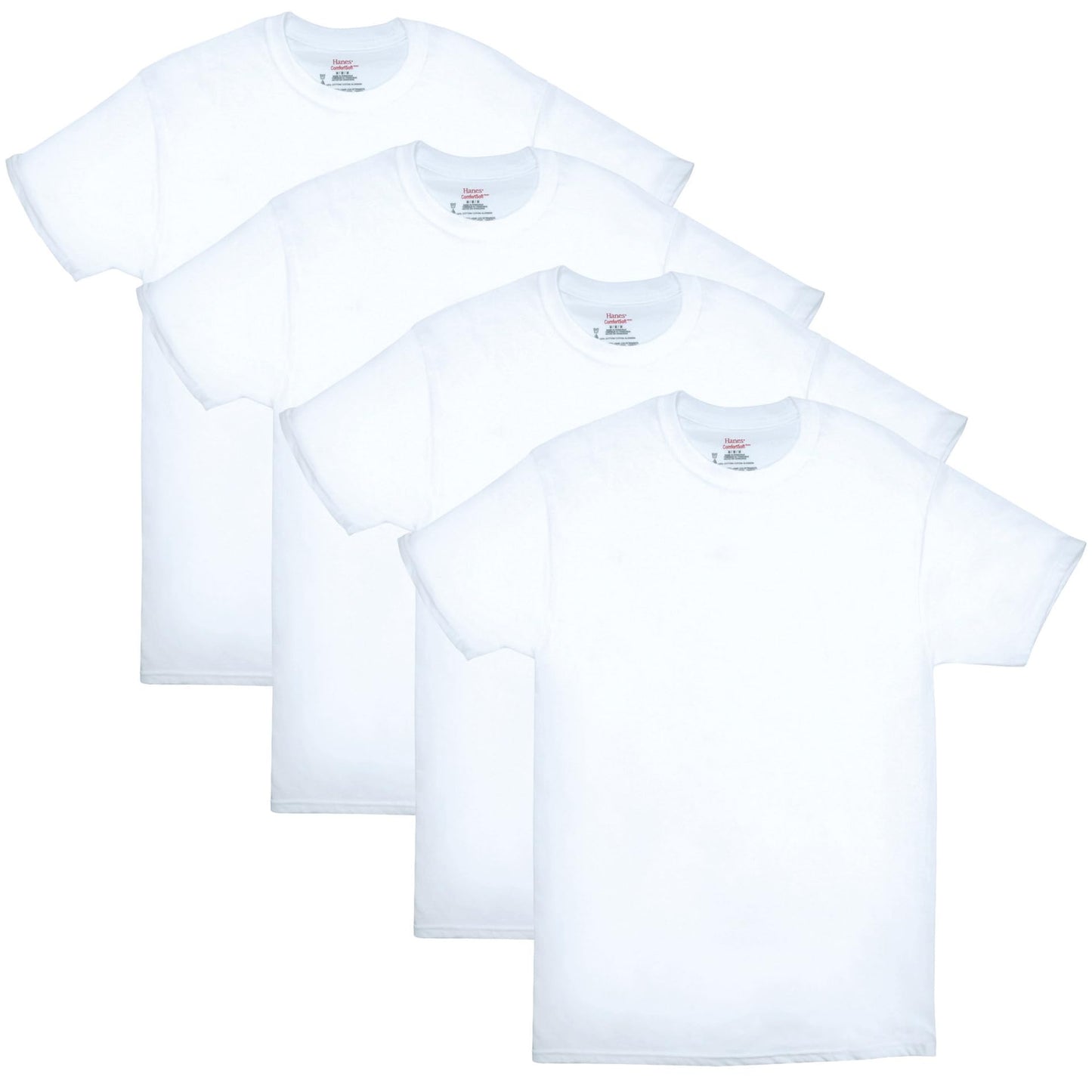 Hanes Mens ComfortSoft 4 Pack Cotton Crewneck T-Shirt. Undershirts, White, 3X-Large US 🍁 All In One Marketplace Canada