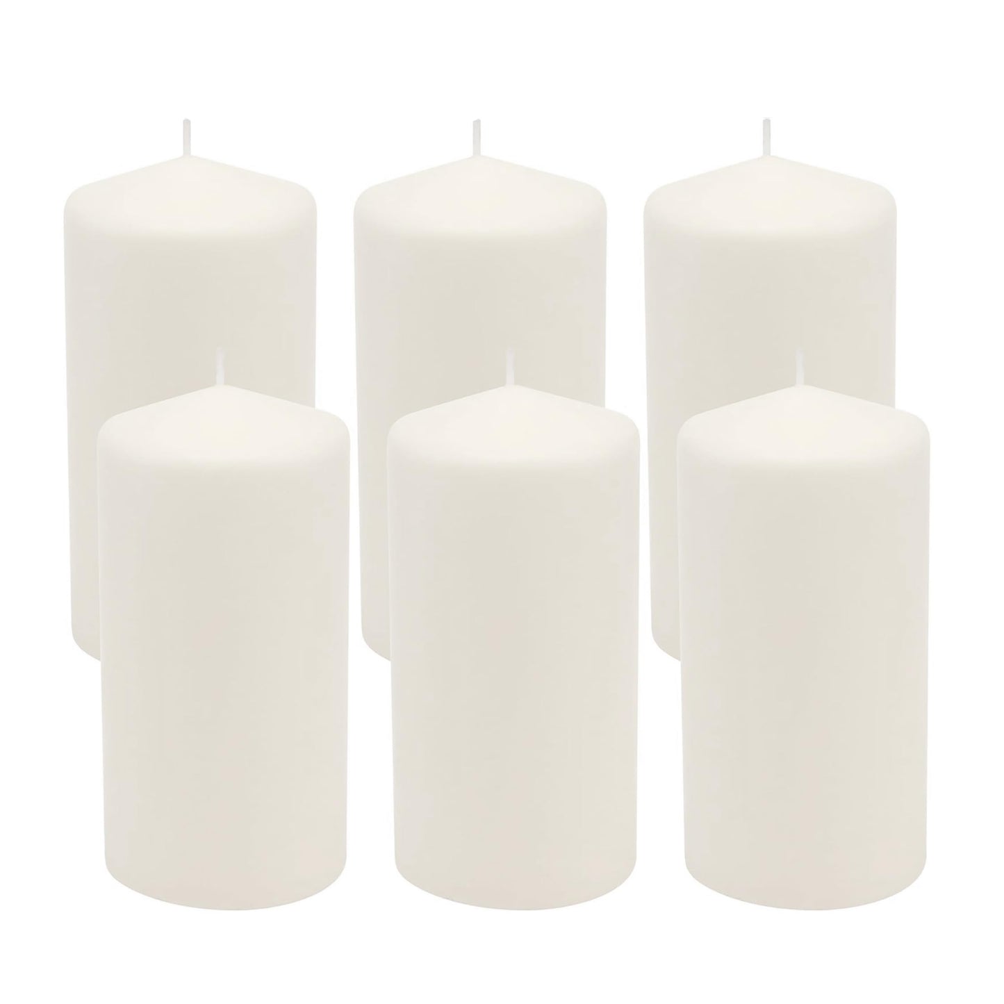 Stonebriar Unscented White Tall Pillar Candles, 65 Hour Burning Candle Pillars, Perfect for Decor, Weddings, Emergencies 3" X 6", 6 Count 🍁 All In One Marketplace Canada