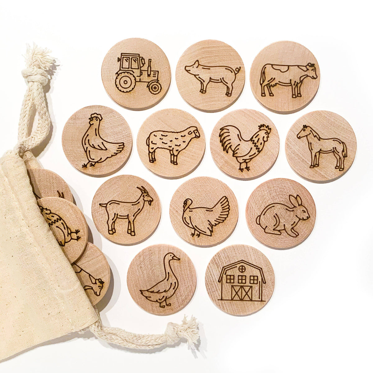 Tree Fort Toys - Farm Animal Memory Matching Game - Made in Canada - Ages 3+