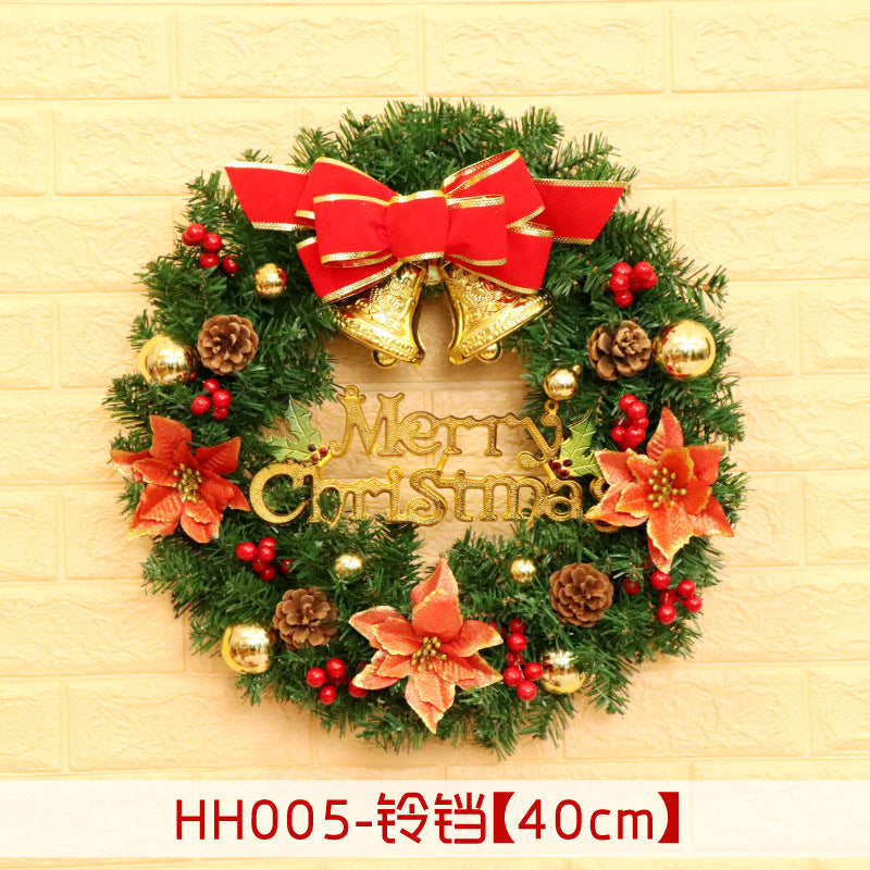 Christmas Wreath with Blue Bow, Pine Cones & Ornaments – Artificial Door Hanging Holiday Decor, 40/50/60cm