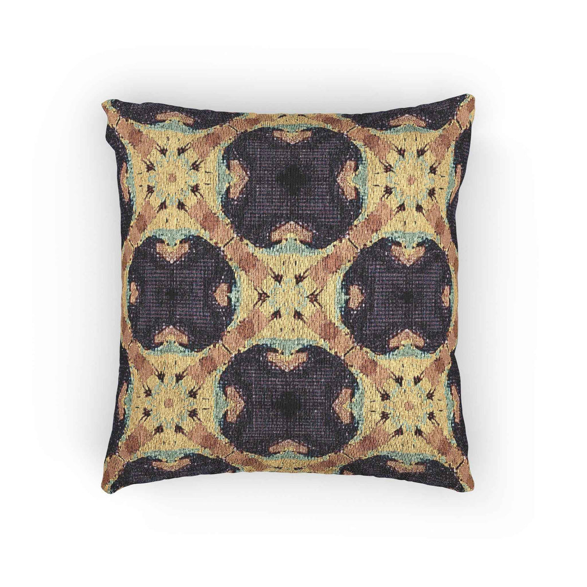 Geometric Mosaic Pattern Woven Pillow | Boho Tile Throw Cushion