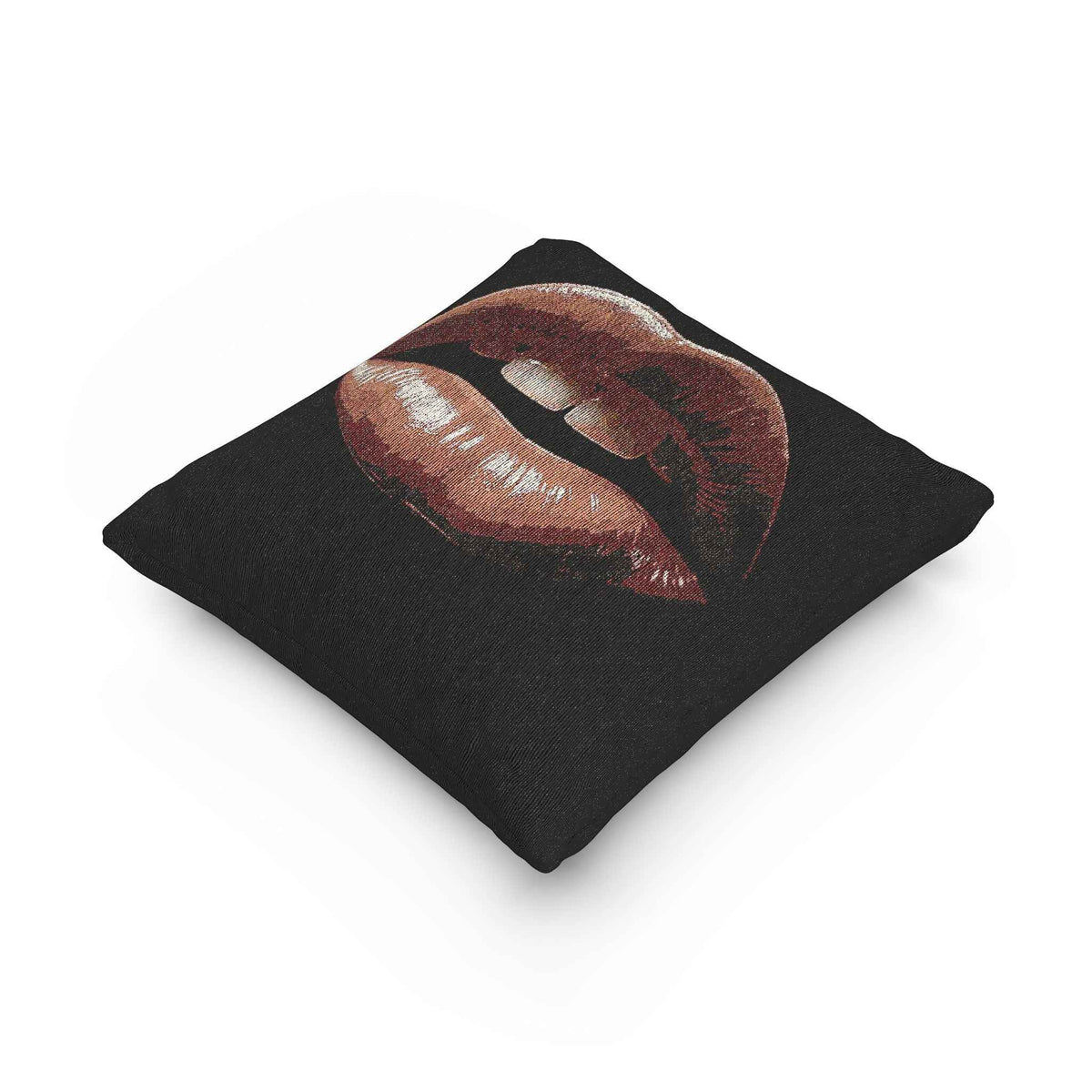 Kiss Design Woven Pillow | Lip Print Accent Pillow