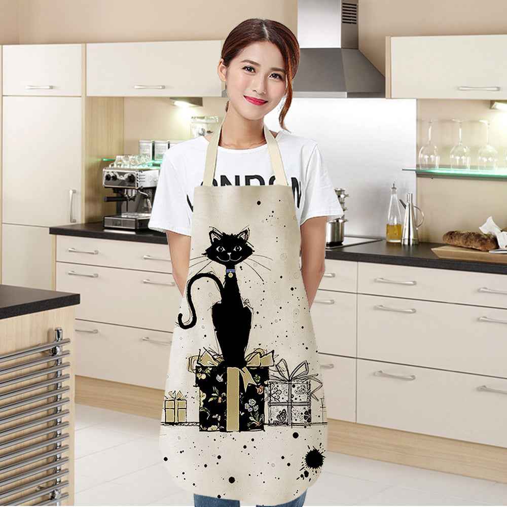 European and American cartoon cute cat apron