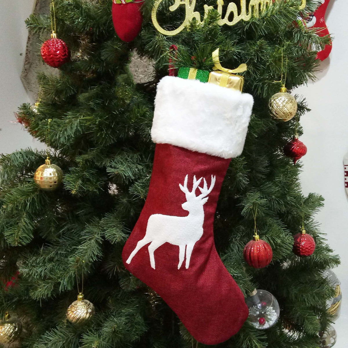 Christmas Stocking Gift Bag Holiday Decor