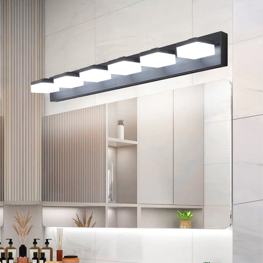 6-Light Black LED Vanity Mirror Light (United States Delivery Only)