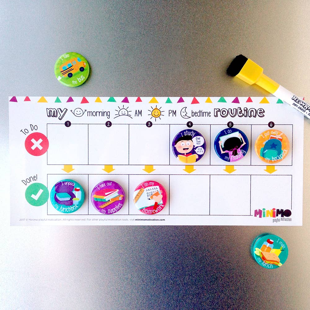 Minimo Playful Motivation - My Daily Routine board extension - Canadian Brand - Ages 3+